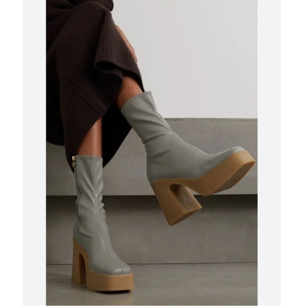 Stella McCartney Boots Skyla Chunky Platform Vegan Leather in Grey